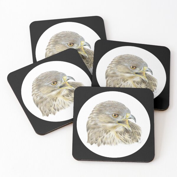 Item preview, Buzzard Coloured Pencil Drawing (black) designed and sold by SandraWarmerdam.