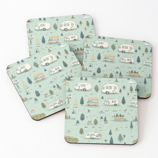 Item preview, Cute Cartoon RV Camper Vans Living the #VanLife in the Lovely Outdoors designed and sold by FazStuffStore.