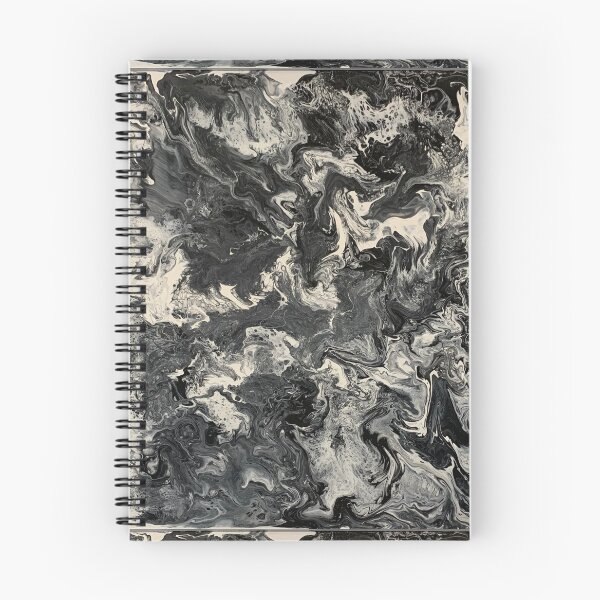 Item preview, Deep Waters, Black white and gray, abstract pour painting designed and sold by IICents.