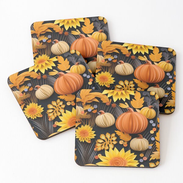 Item preview, Autumn Harvest Pattern - 3D Paper Art - Pumpkins designed and sold by JoanNinjaHen.