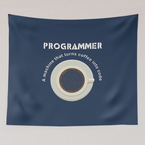 Item preview, Programmer A machine that turns coffee into code, a funny joke for programming lovers and developers designed and sold by abdelhak2005.