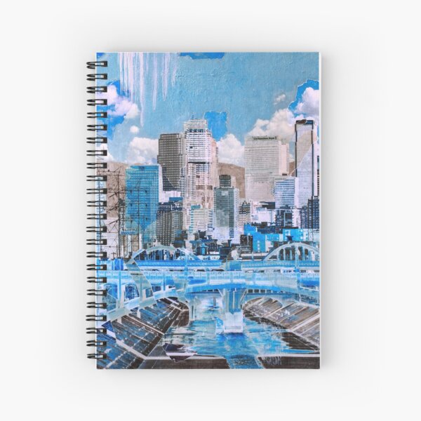 Los Angeles Cityscape in Blue Spiral Notebook