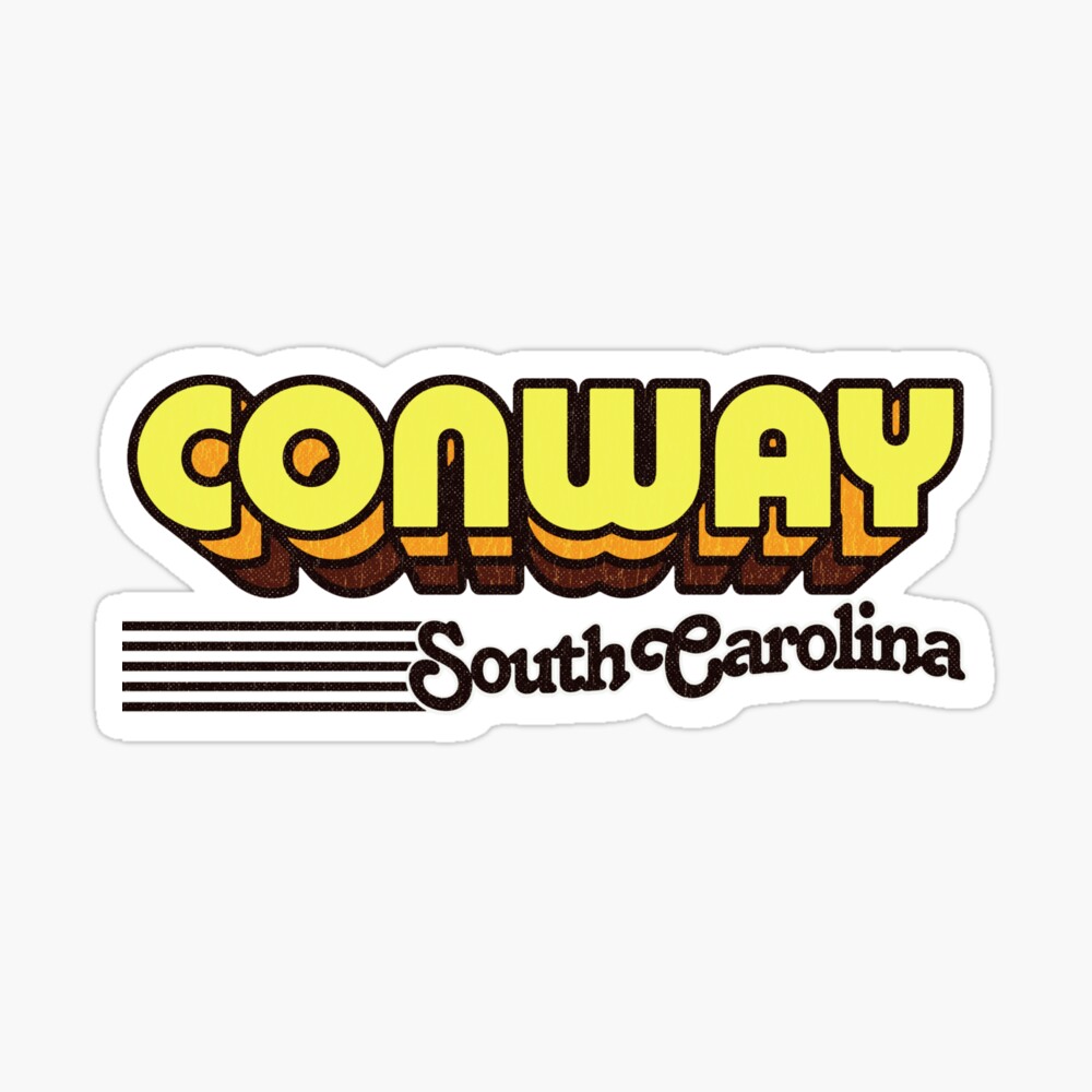 Conway, South Carolina | Retro Stripes Sticker