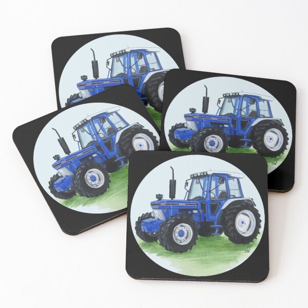 Item preview, Blue Classic Tractor (black background) designed and sold by SandraWarmerdam.