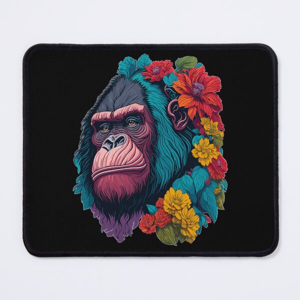 Item preview, Colorful Gorilla with Flowers designed and sold by FocusChillax.