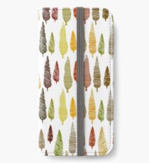Seamless hand drawn vector pattern with different spruces iPhone Wallet/Case/Skin