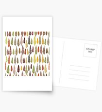 Seamless hand drawn vector pattern with different spruces Postcards