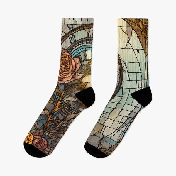 Item preview, Steampunk twisted Flowers on Broken Stained Glass designed and sold by BrandonArtWorld.