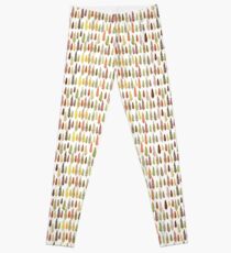 Seamless hand drawn vector pattern with different spruces Leggings