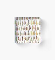 Seamless hand drawn vector pattern with different spruces Acrylic Block