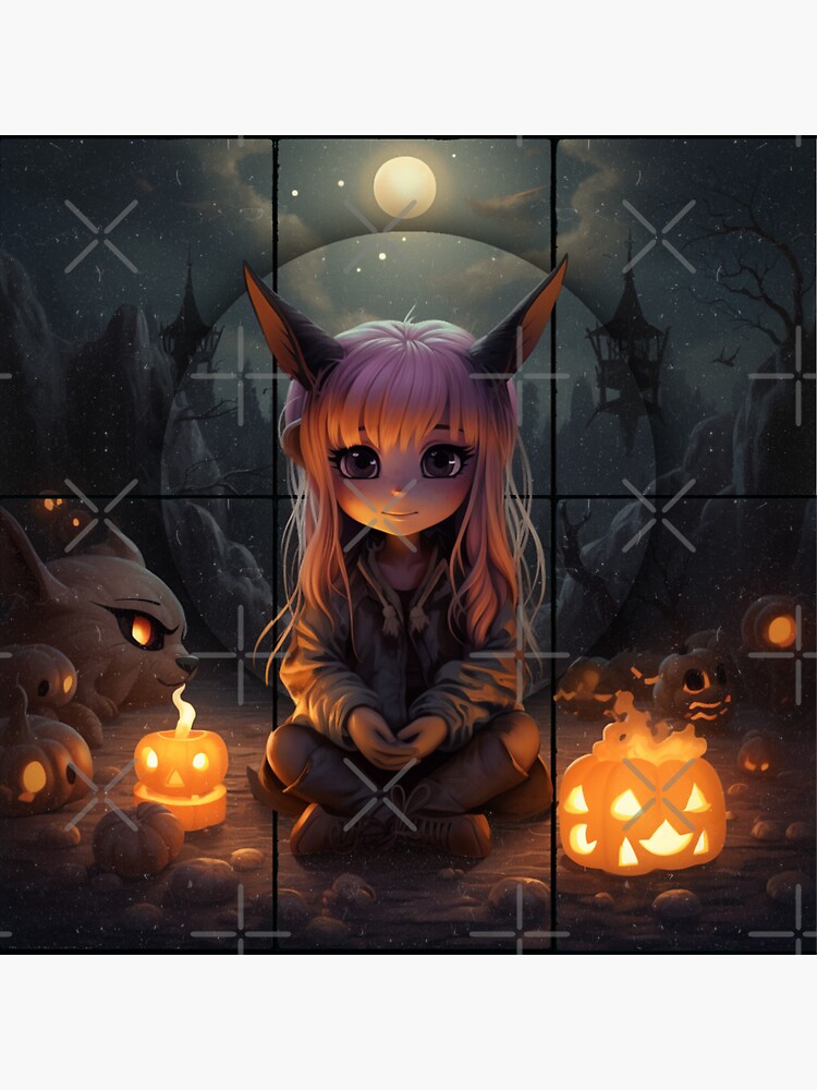 Kawaii Anime Girl in a Halloween Pumpkin - Anime Halloween