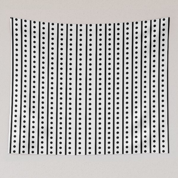 Item preview, Vertical Stripes and Polka Dots Black and White 2 Minimal Digital Graphic Design Pattern designed and sold by All-Black-White.