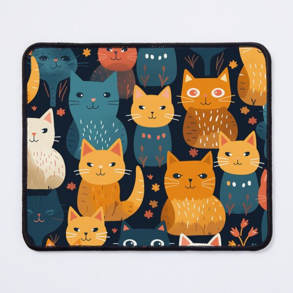 Item preview, Smiling happy colourful cats pattern designed and sold by SmileshareShop.