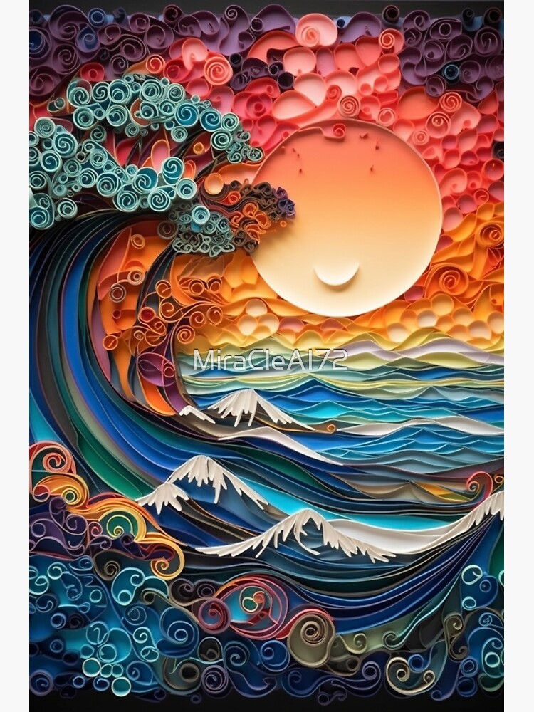 The Great Wave Off Kanagawa Quilling Card