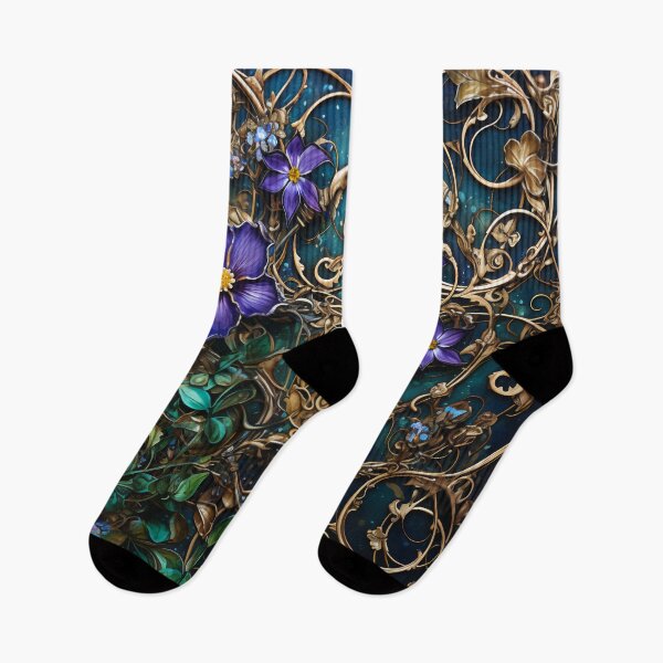 Item preview, Steampunk twisted Flowers on Broken Stained Glass designed and sold by BrandonArtWorld.