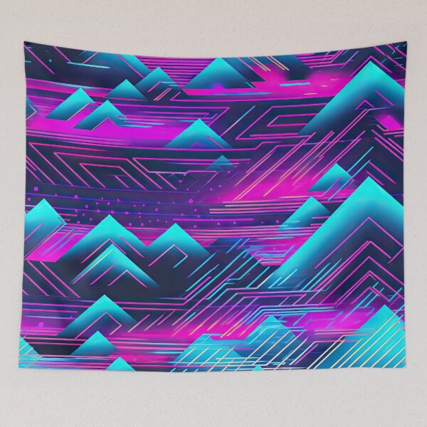 Item preview, 80s and 90s Retro Funky Pyramid Synthwave Pattern designed and sold by AeonAcademy.