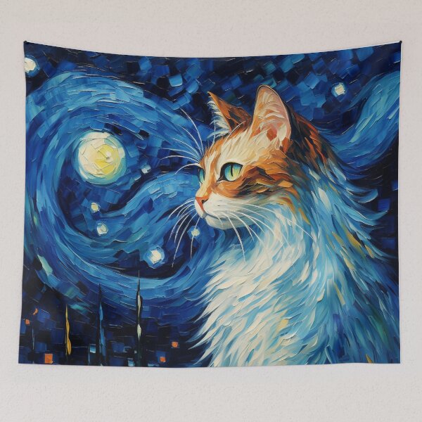Item preview, Cat Starry Night designed and sold by Myra365Art.