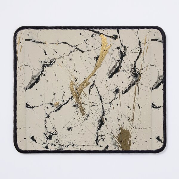 Item preview, Unruly, Black white and gold abstract splatter and drip painting  designed and sold by IICents.