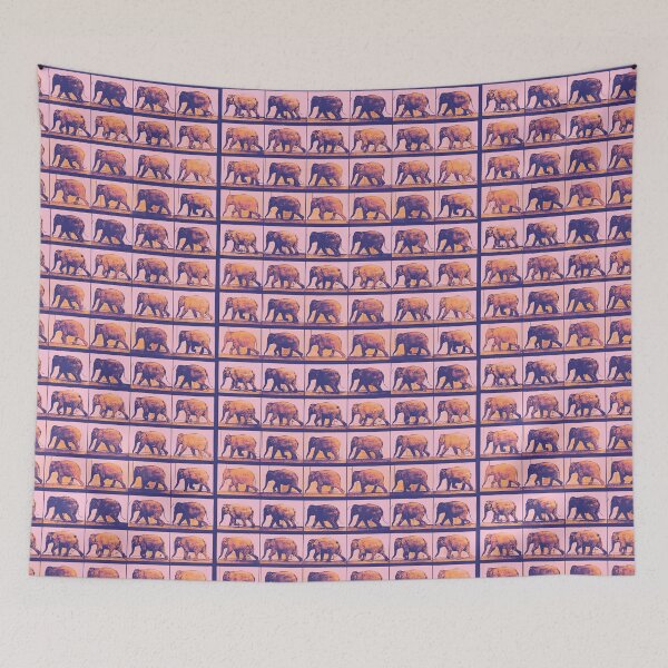 Item preview, Vintage Elephant in Motion, Sunset Pink designed and sold by DreamingBeetle.