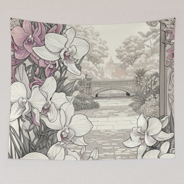 Item preview, Orchid Enchantment - Elegant Garden View designed and sold by ZinZoe.