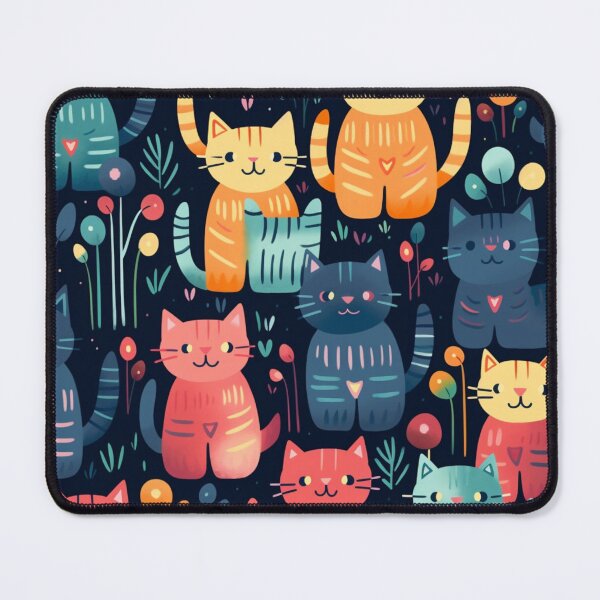 Item preview, Smiling positive colourful cats pattern designed and sold by SmileshareShop.