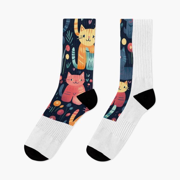 Item preview, Smiling positive colourful cats pattern designed and sold by SmileshareShop.