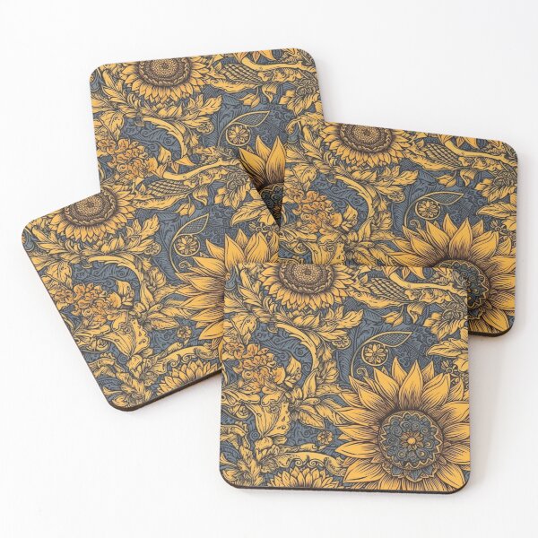 Item preview, Beautiful elegant sunflower seamless pattern tile designed and sold by MiraCleAI.