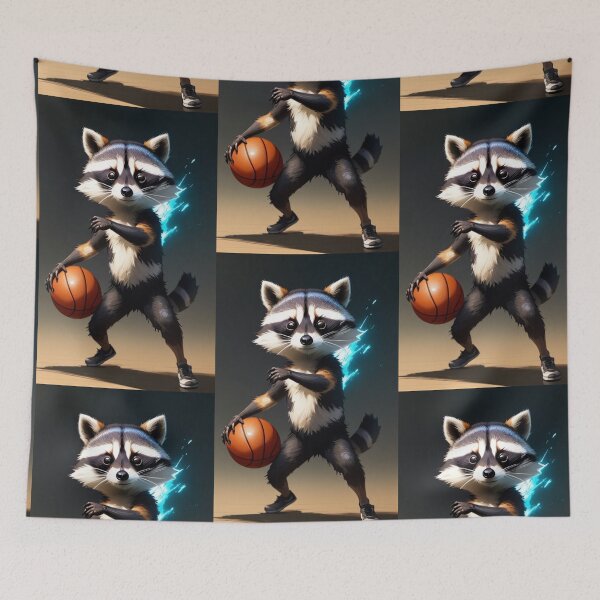 Item preview, A cute and cool raccoon playing basketball designed and sold by Pelzi100.