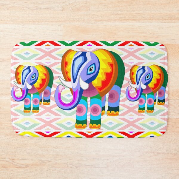 Item preview, Elephant Rainbow Colors Patchwork designed and sold by BluedarkArt.