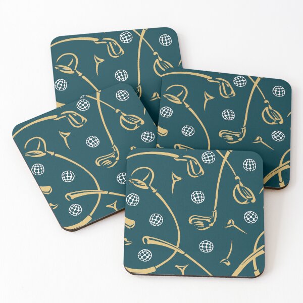Item preview, Golf Driving ‘n Putting Pattern | Deep Teal Green + Gold designed and sold by L Diane Johnson.