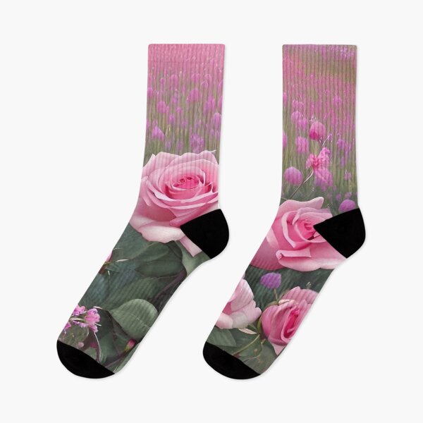 Item preview, Romantic pink roses in the flower field designed and sold by DieKuenstlerei.