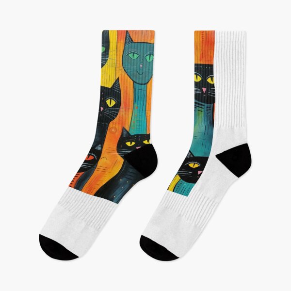 Item preview, Long neck black cats pattern designed and sold by SmileshareShop.