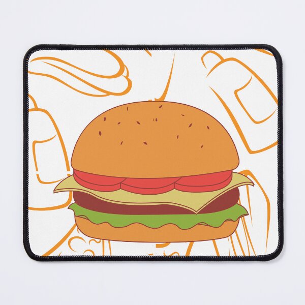 Item preview, Burger Sandwich Feast - Burger Delight - Sandwich Pattern | Whimsical Food Art designed and sold by OrangeMG.