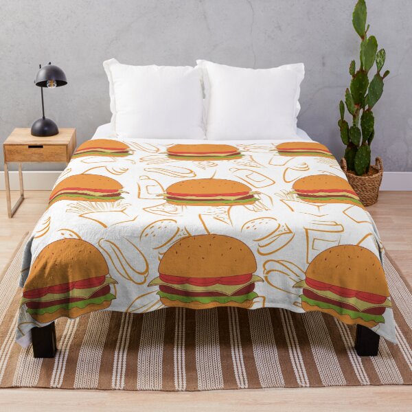 Item preview, Burger Sandwich Feast - Burger Delight - Sandwich Pattern | Whimsical Food Art designed and sold by OrangeMG.