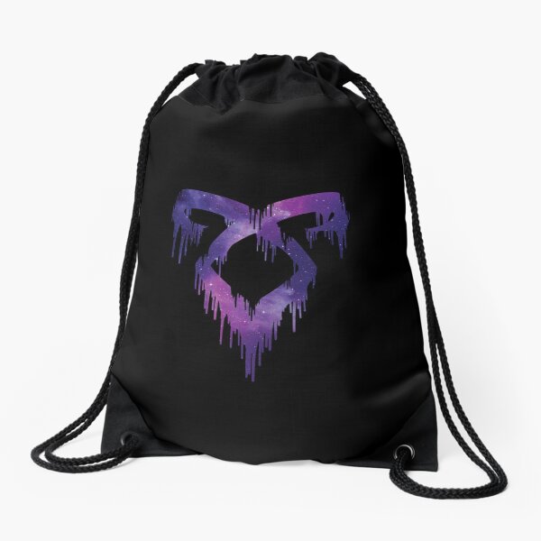 Shadowhunters rune - Angelic power rune dripping (red galaxy) - gift idea Drawstring Bag