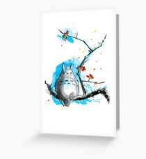 sumi-e totoro Greeting Card
