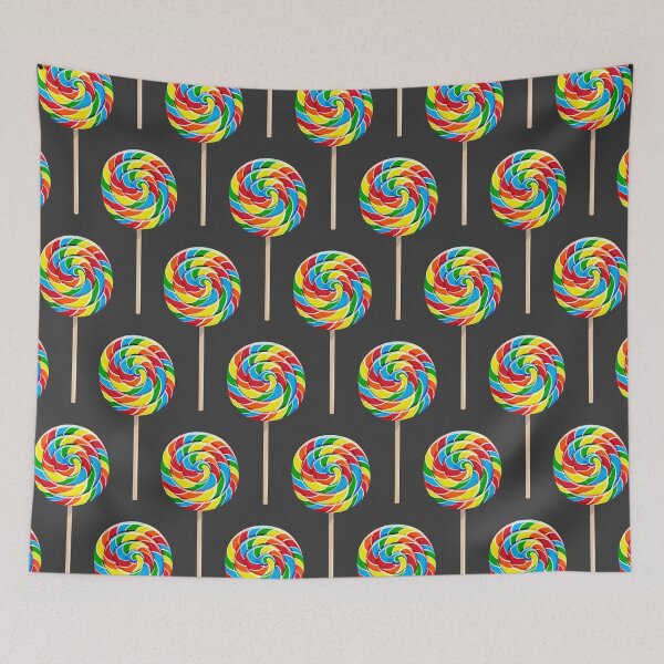 Item preview, whirly pops - rainbow on dark gray designed and sold by littlearrow.