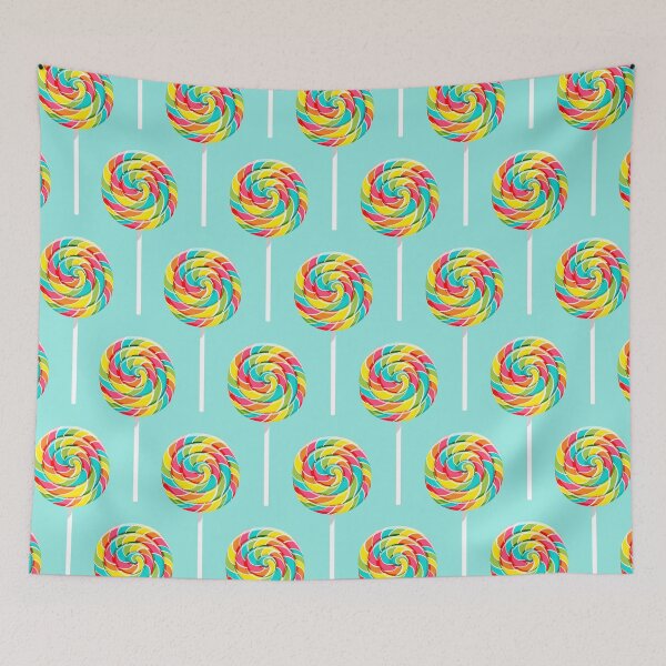 Item preview, whirly pops - rainbow on teal designed and sold by littlearrow.