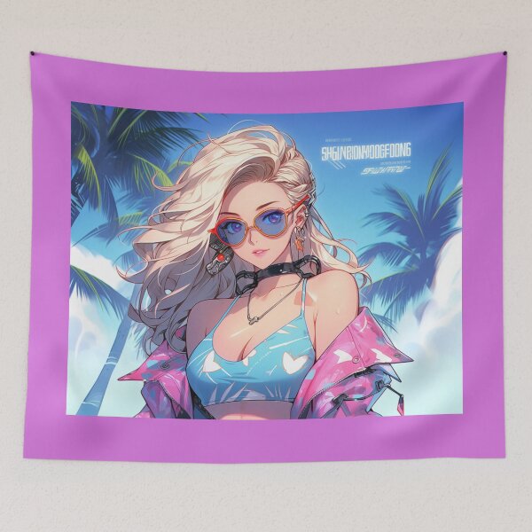 Item preview, Cyberpunk Katie in Miami: Embrace the Futuristic Glamour of a Sun-Drenched Adventure! designed and sold by RIAiCreations.