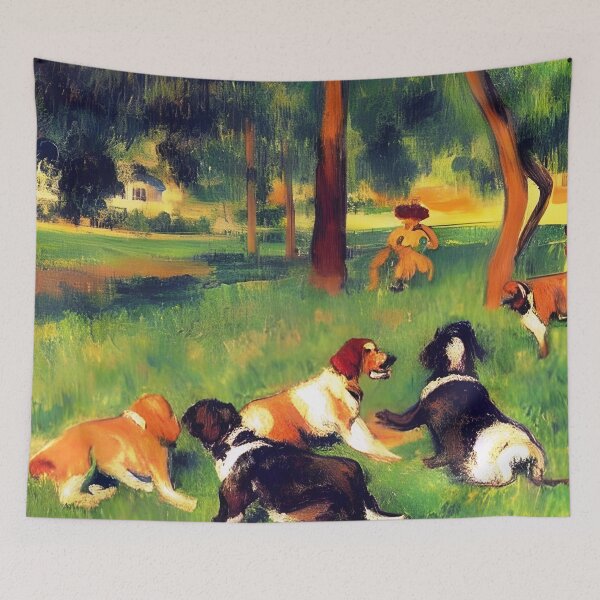 Item preview, Dogs on the grass designed and sold by George Hutton Hunter.