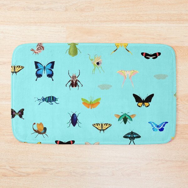 Item preview, butterflies moths insects repeating pattern blue bg designed and sold by Maysoulrose.