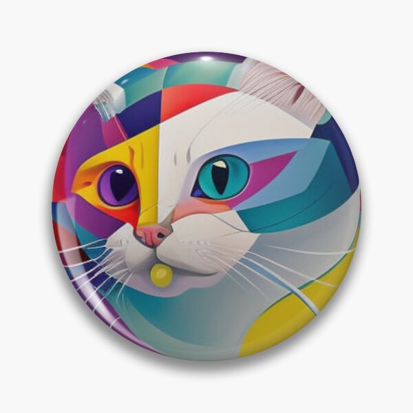 Item preview, Cubist Cat Euphoria: A Colorful Burst of Energy masterpiece designed and sold by Sequence1.