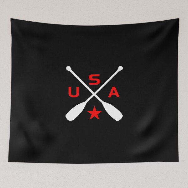 Item preview, USA Crossed Paddle Oars with Star Dark Color designed and sold by TinyStarAmerica.