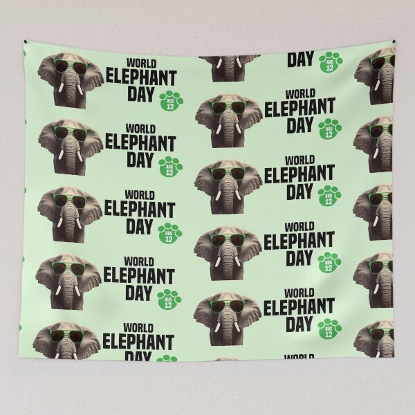 Item preview, 12 Aug. WORLD ELEPHANT DAY designed and sold by challengecafe.