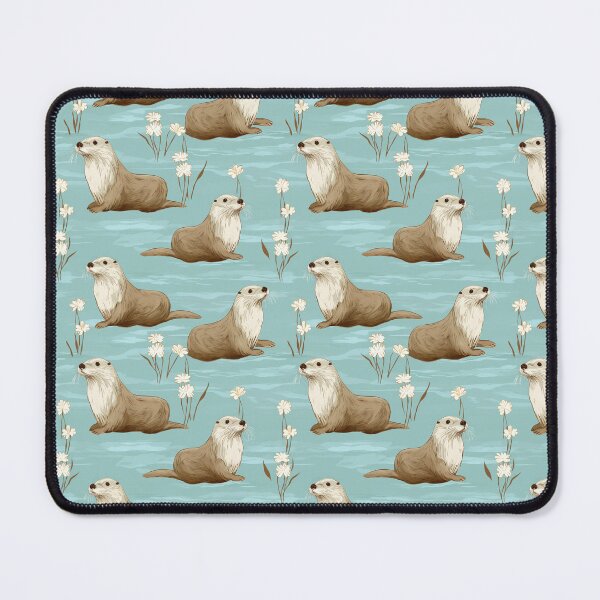 Item preview, Cute Otter in Blue Background, Pet, Animal, Cute Animal, Seamless, Animal Seamless designed and sold by puppynpaw.