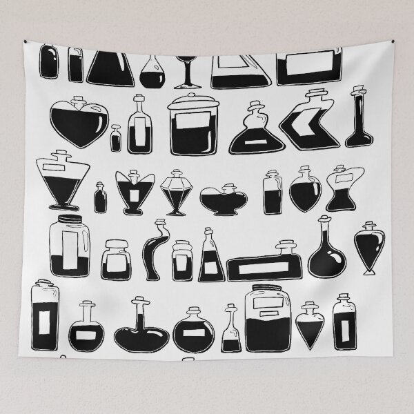 Item preview, Linoleum printed potion bottles designed and sold by Maysoulrose.