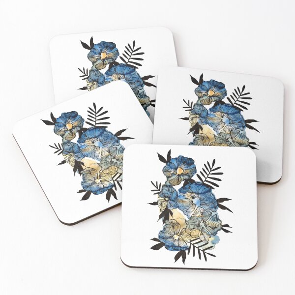 Item preview, Blue Yellow Watercolor Flowers Lea designed and sold by BEATRIZKOBORI.