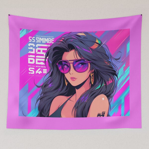 Item preview, 90s Anime Lauren in Miami: Embrace the Nostalgic Cool of a Sun-Drenched Adventure! designed and sold by RIAiCreations.