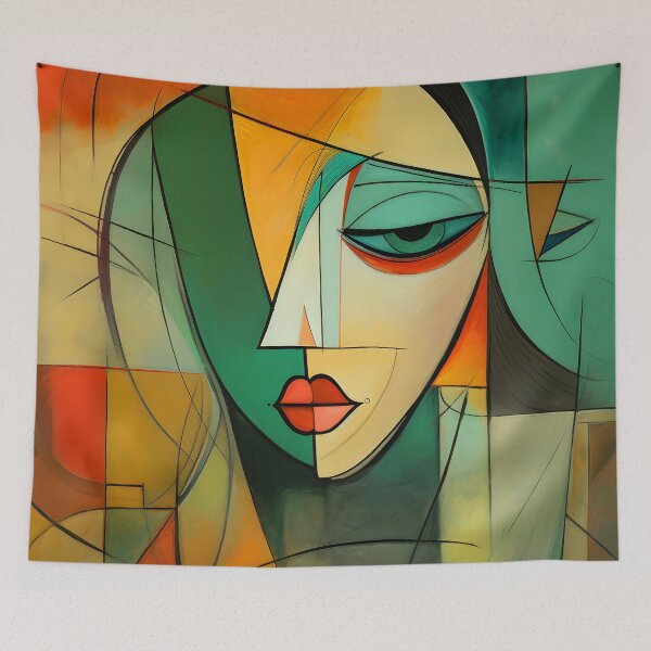 Item preview, Neocubism Woman with Green and Orange designed and sold by MyDearWorld.