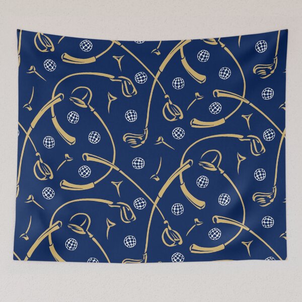 Item preview, Golf Driving ‘n Putting Pattern | Navy + Gold designed and sold by L Diane Johnson.